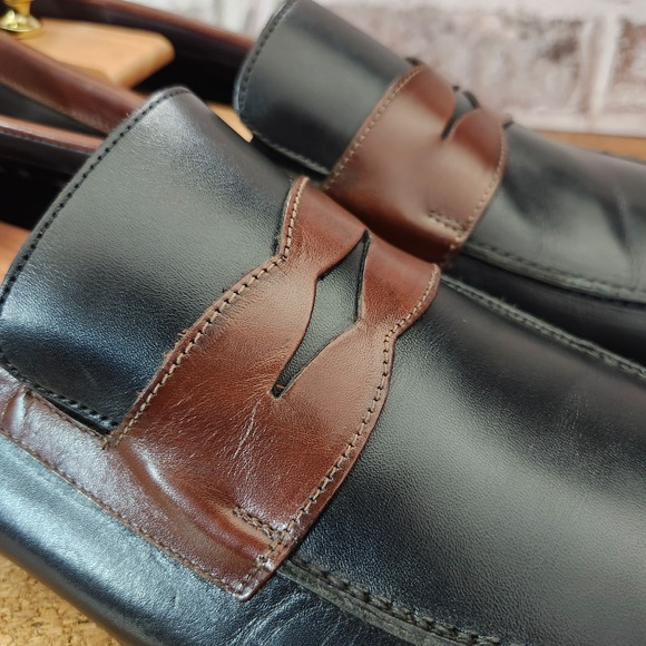 Donald J. Pliner Two Tone Penny Loafers mens Black/ Brown size 13 - Picture 10 of 16
